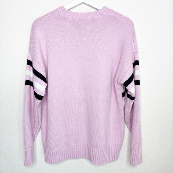 TopShop U Ok Hun Pink and Black Striped Sweater 6 - Picture 7 of 10